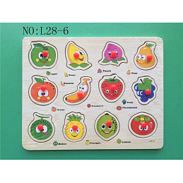 Wooden Board for Learning Fruits