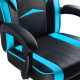 Aga Office chair Black - Light blue with footrest