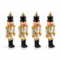 Aga Set of 4 Christmas Ornaments Nutcracker Gold