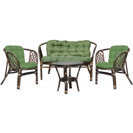 Aga Rattan set BAHAMA Choco Dark Green