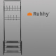 Clothes rack with three shoe shelves black ISO 15744