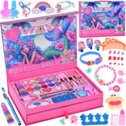 Large Beauty Set MERMAID Eyeshadows Nail Polish Hair Clips Hair Ties ZA5574 Universal