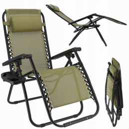 Folding garden lounger - green