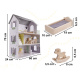 Aga Wooden dollhouse with furniture 70 cm Grey