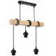 Hanging Ceiling Light LED Wooden Beam 3xE27 Loft Glass Strips