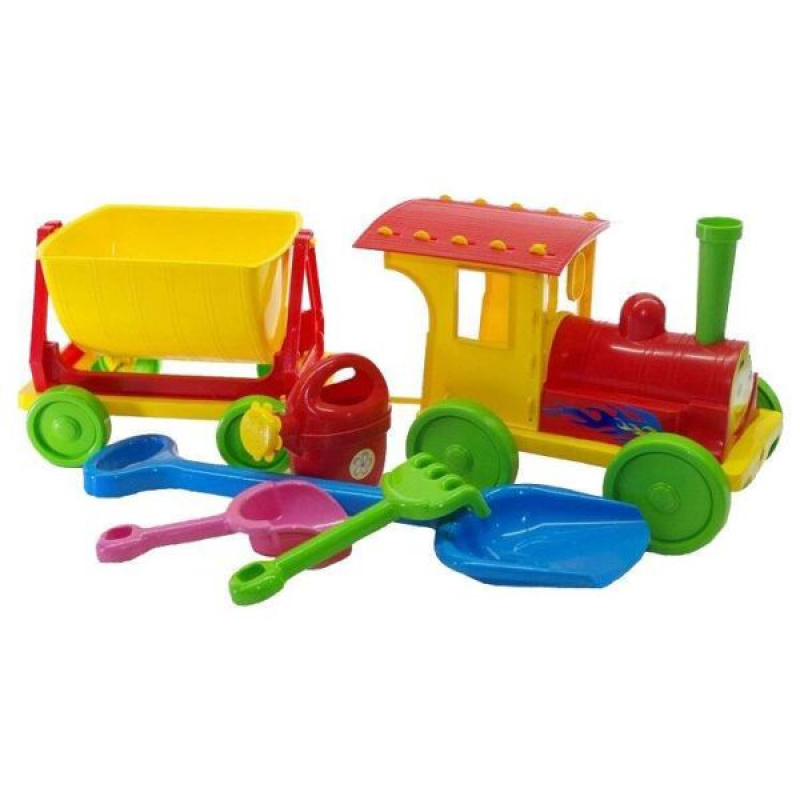Doloni Plastic train with wagon + sand set