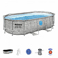 Power Steel Swim Vista Pool with Window 427x250x100 14x8FT BESTWAY 7in1