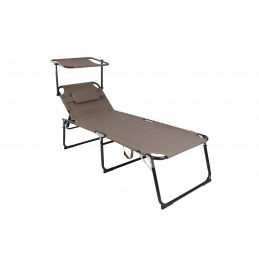 Linder Exclusiv Garden lounger XXL with canopy Taupe