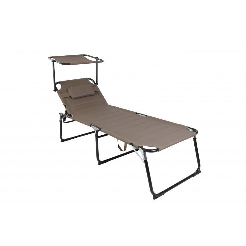 Linder Exclusiv Garden lounger XXL with canopy Taupe