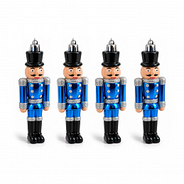 Aga Set of 4 Christmas Ornaments Nutcracker Blue