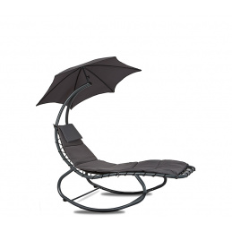 Linder Exclusiv Garden Lounger with Parasol Grey