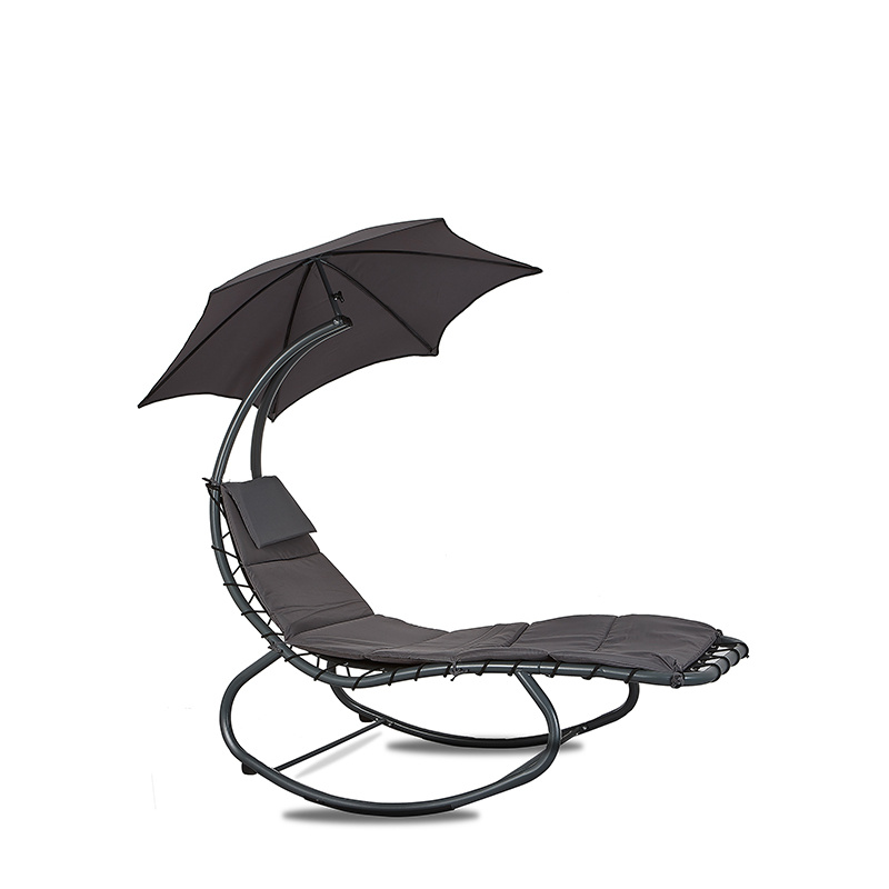 Linder Exclusiv Garden Lounger with Parasol Grey