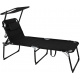 Linder Exclusiv Garden Lounger XXL with Canopy Black