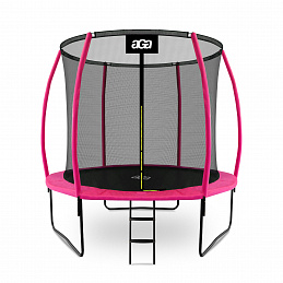 Aga SPORT EXCLUSIVE Trampoline 250 cm Pink + protective net + ladder