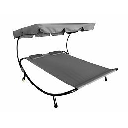 Aga Garden Sun Lounger for Two with Canopy Gray 6DAZ428 - SECOND QUALITY