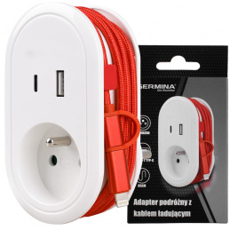 Wall charger for phone with charging cable