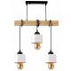 Hanging ceiling LED light wooden beam 3xE27 Chandelier Metal mug