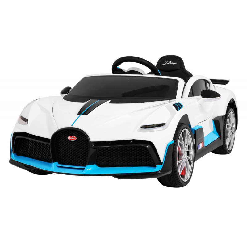 Bugatti Divo Kids Electric Car White + Remote Control + EVA + Slow Start + LED MP3