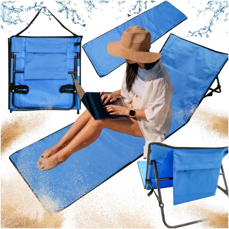 Aga Beach lounger with backrest foldable 150x47x48cm