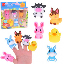 Rubber Finger Puppets Farm Animals - Set of 5 Figures ZA5600 Universal