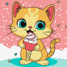Painting by numbers for children 25x25cm KHO6260 Raspberry Ice Cream AP0068 universal