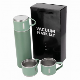 Gift set - stainless steel thermos, three thermal mugs
