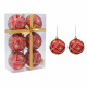 Aga Christmas Ornaments 7cm 6pcs Red - Snowflakes