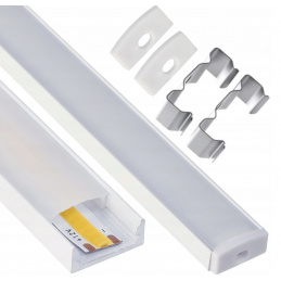 LED aluminum profile 2m white surface-mounted - set