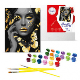 Painting by Numbers Girl with Golden Butterflies KHO8307 40x50 AP0043 Universal