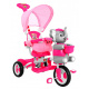 children's tricycle Elephant Pink + sounds + canopy + barrier + footrest + handle + runners + storage space