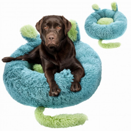 Round, furry pet bed - 80x80 cm