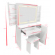 Aga Dressing Table with Mirror and LED Lighting + Stool Matte White