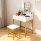 Aga Dressing Table with Mirror and Lighting + Stool White
