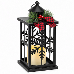 Aga Metal LED Christmas Lantern Black
