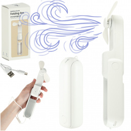 Table fan mini handheld folding fan portable USB white