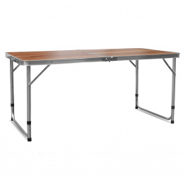 Aga Folding Camping Table 120x60x54/60/70 cm Brown