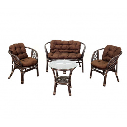 Aga Rattan Set Bahama Dark Brown/Brown