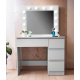 Aga Dressing Table with Mirror and Lighting Matte White