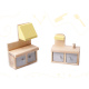 Aga Wooden dollhouse with furniture 70 cm Grey