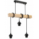 Hanging ceiling LED light wooden beam 3xE27 Chandelier Metal mug
