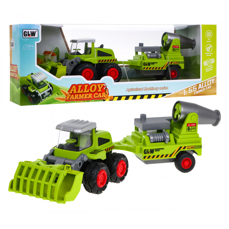 Agricultural Loader for Kids 1:55 Tractor with Tractor + Trailer with Sprayer for Orchard