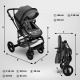 Kiduku Combined Stroller 3in1 Bórdo/Black