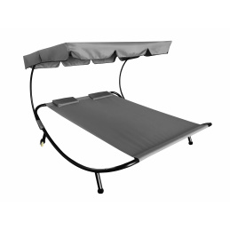 Aga Garden Lounger for Two People with Canopy Grey