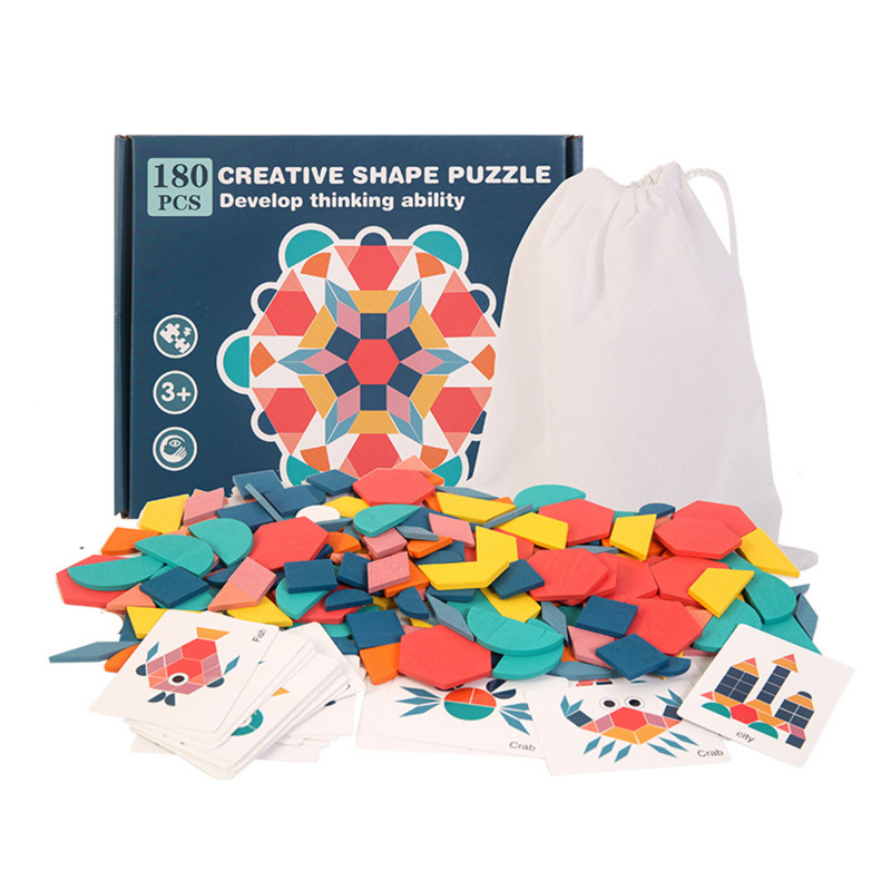 Aga Wooden Puzzle Geometric Shapes 180 Pieces