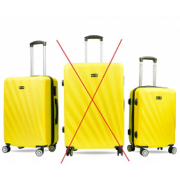 Aga Travel Luggage Set, size M + S Yellow 6CZ021 - SECOND QUALITY