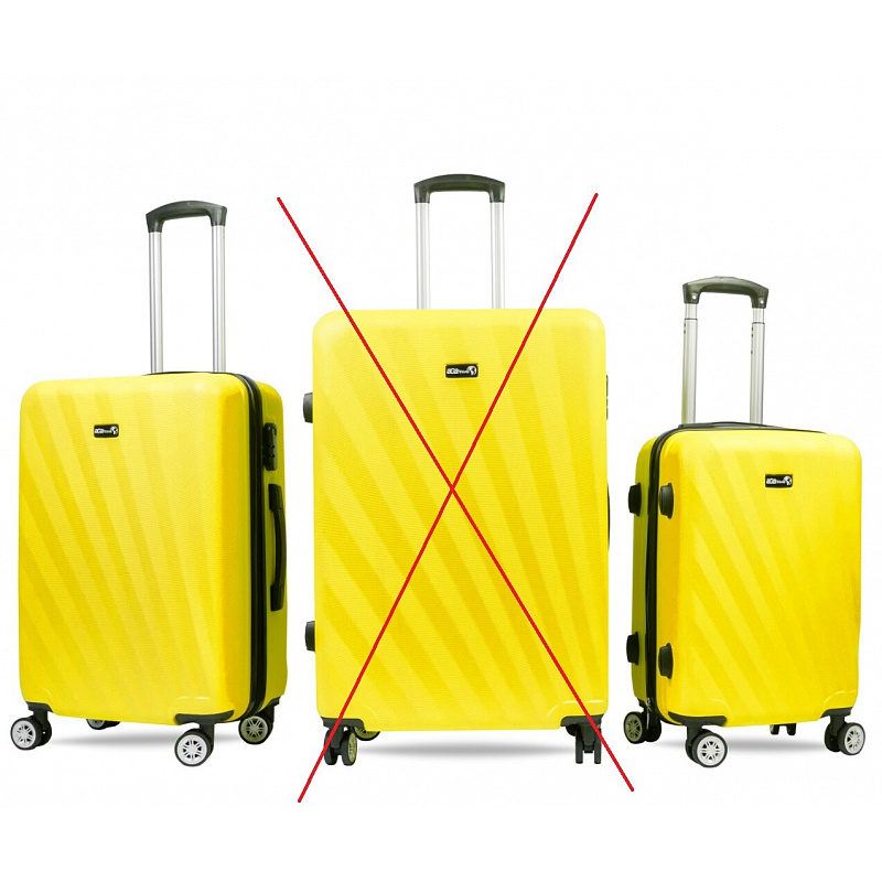 Aga Travel Luggage Set, size M + S Yellow 6CZ021 - SECOND QUALITY