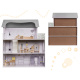 Aga Wooden dollhouse with furniture 70 cm Grey