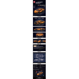 Sports Vehicle Building Set Orange 1620pcs.