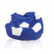Aga Sofa bag BALL XXXL White - Dark blue + footrest