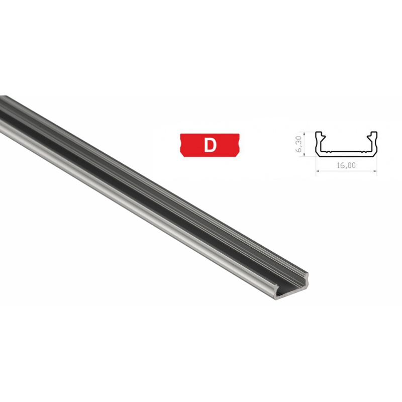 Aluminium profile for LED strips D mini surface 1m